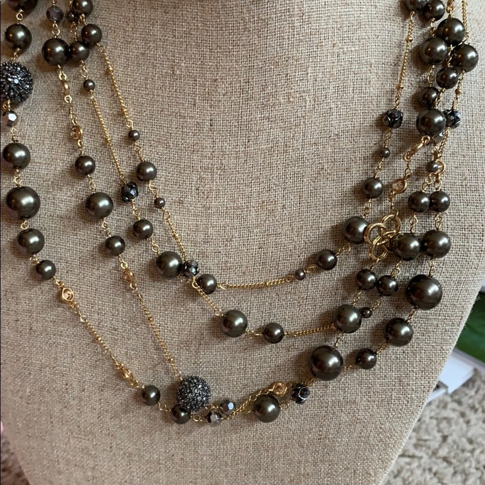 Stella & Dot Madeline Pearl Necklace (Brown) - Picture 6 of 6